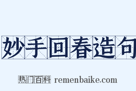 妙手回春造句是什么意思的图片